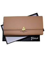 Fino 751331 Flap Over Snap Faux Leather Purse with Cellphone Pouch & Box