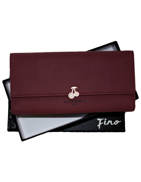 Fino 751331 Flap Over Snap Faux Leather Purse with Cellphone Pouch & Box