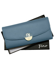 Fino 751369 Stylish Tri-Fold Faux Leather Purse with Cellphone Pouch & Box