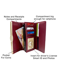 Fino 751371 Tri-Fold Faux Leather Purse with Cellphone Pouch & Box