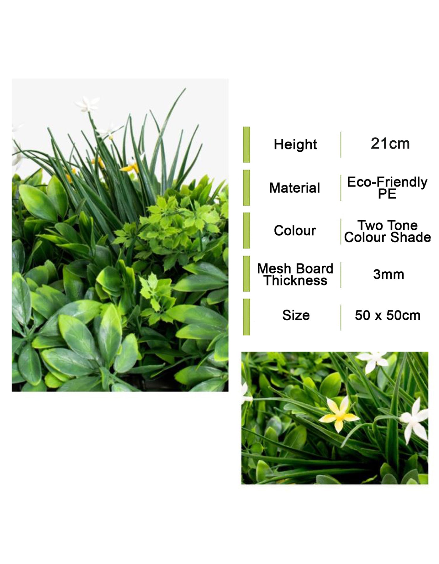 Masturf Premium Amazon Forest 50 x 50cm Faux Leaves UV Resistant Panel