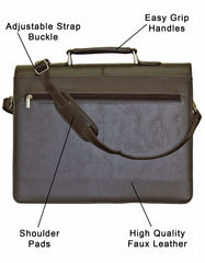 Fino BCH65L-052 Unisex Faux Leather 15” Laptop Briefcase - Brown