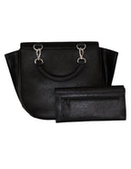 Fino BK-127+1812-765 Faux Leather Trapeze Handbag with Purse Set