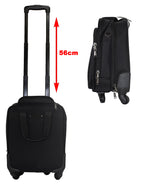 Fino BSXB Wheeled Nylon 14" Executive Pilot Case On 4 Wheels - Black