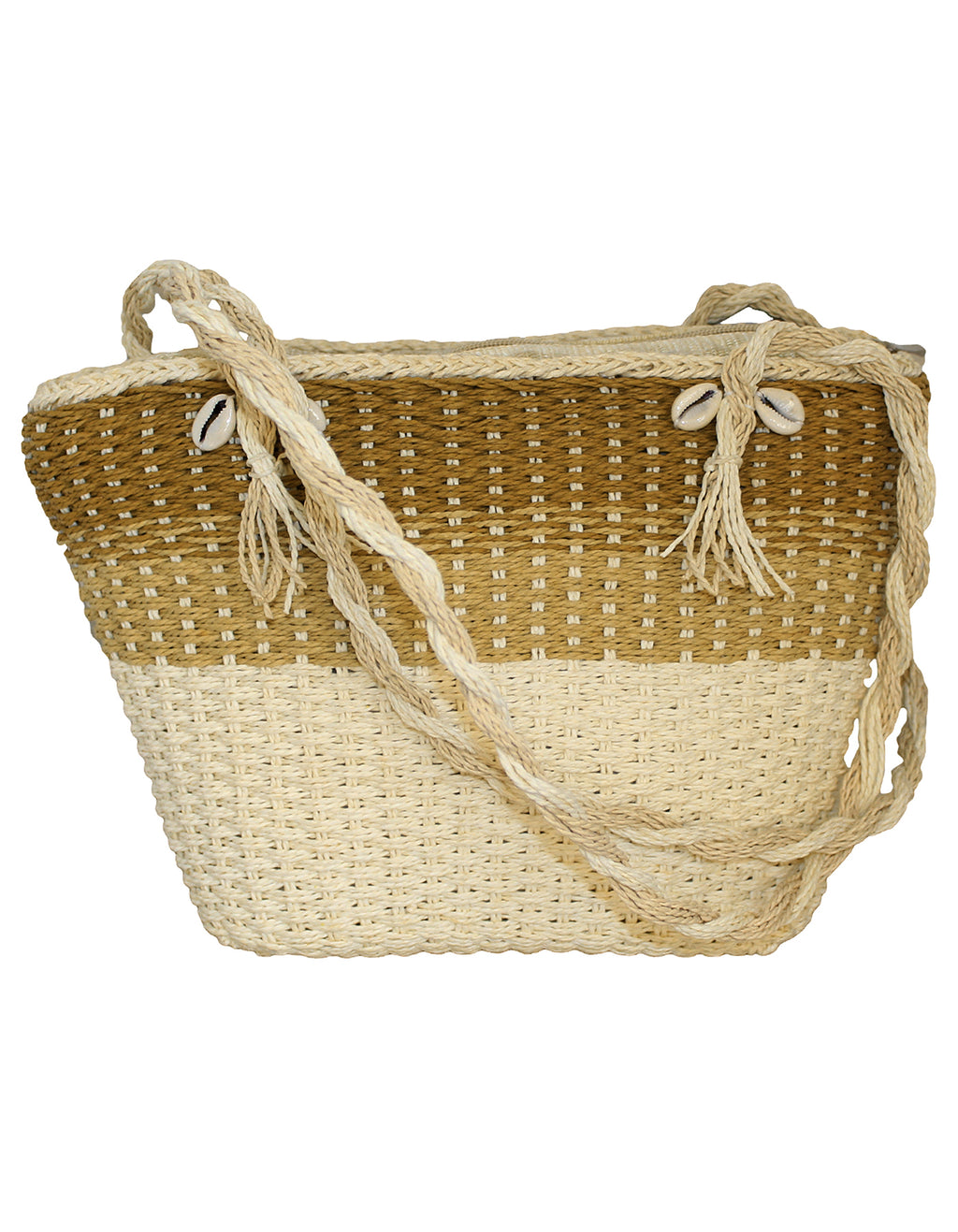 Fino CJ-05747 Straw Beach Bag with Front Flower Detail