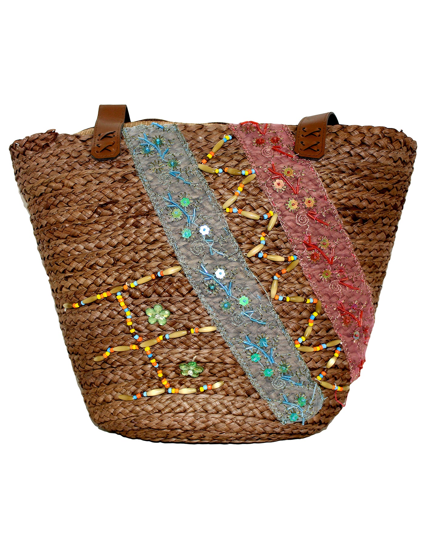 Fino CJK-05066 Exotic Straw Tote Beach Bag