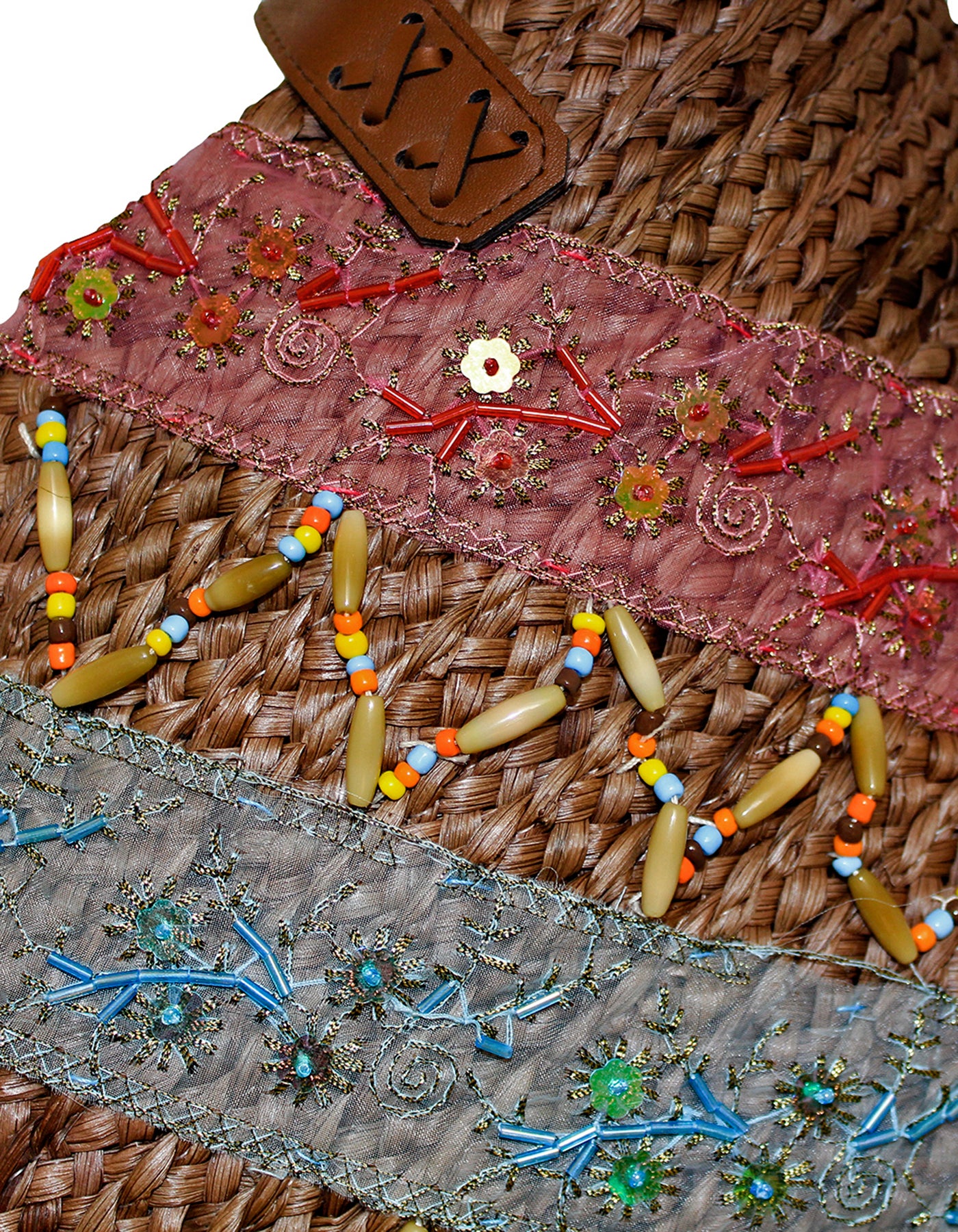 Fino CJK-05066 Exotic Straw Tote Beach Bag