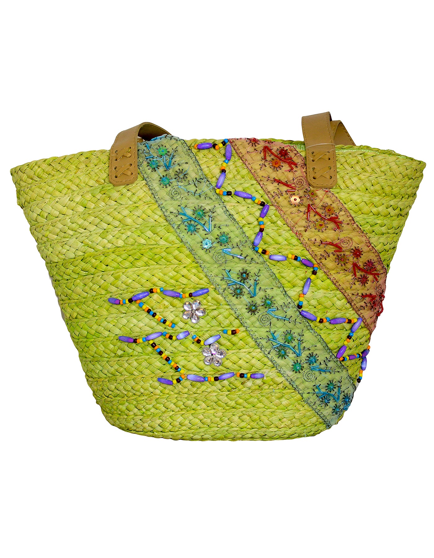 Fino CJK-05066 Exotic Straw Tote Beach Bag