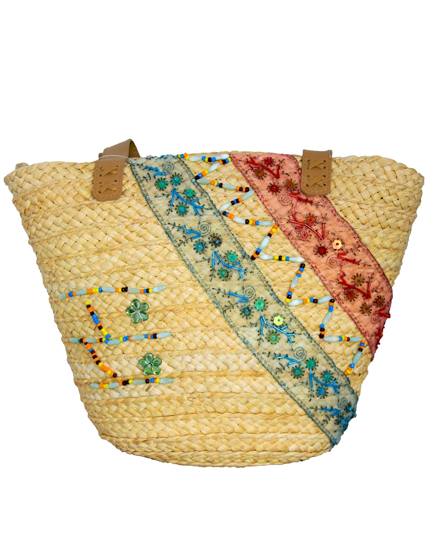 Fino CJK-05066 Exotic Straw Tote Beach Bag