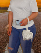 Fino DC1401 Rose Flower Satin DrawString Value Evening/Toiletry Bags- Set of 4