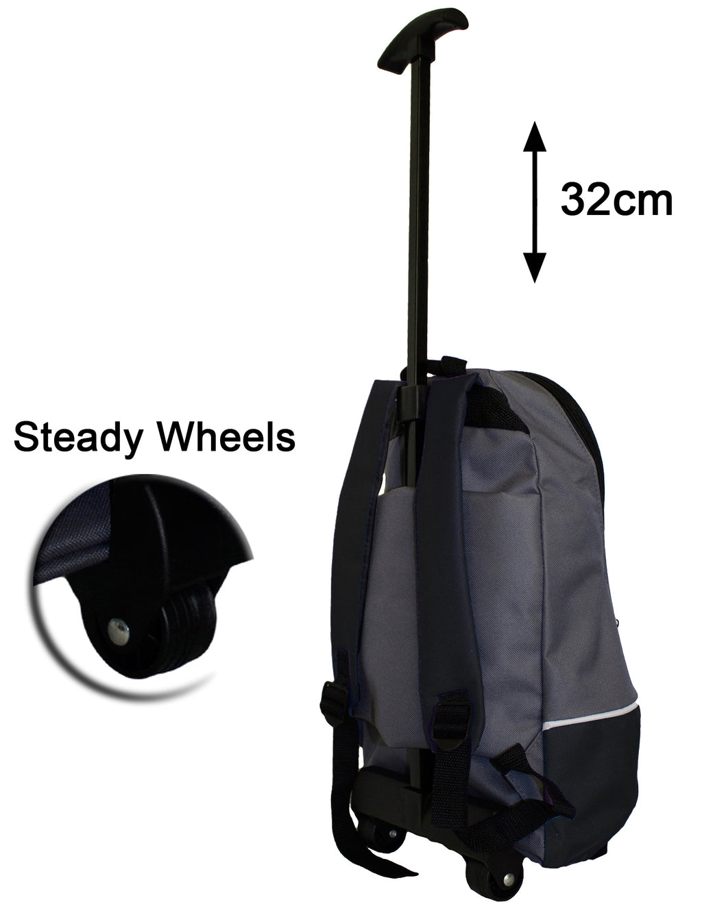 Fino DL-1008 Unisex Grade R - 1 Trolley Wheeled School /Travel Backpacks