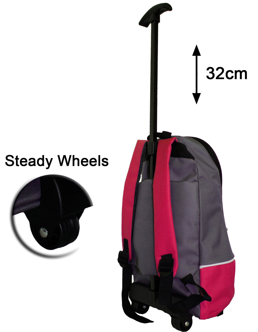 Fino DL-1008 Unisex Grade R - 1 Trolley Wheeled School /Travel Backpacks