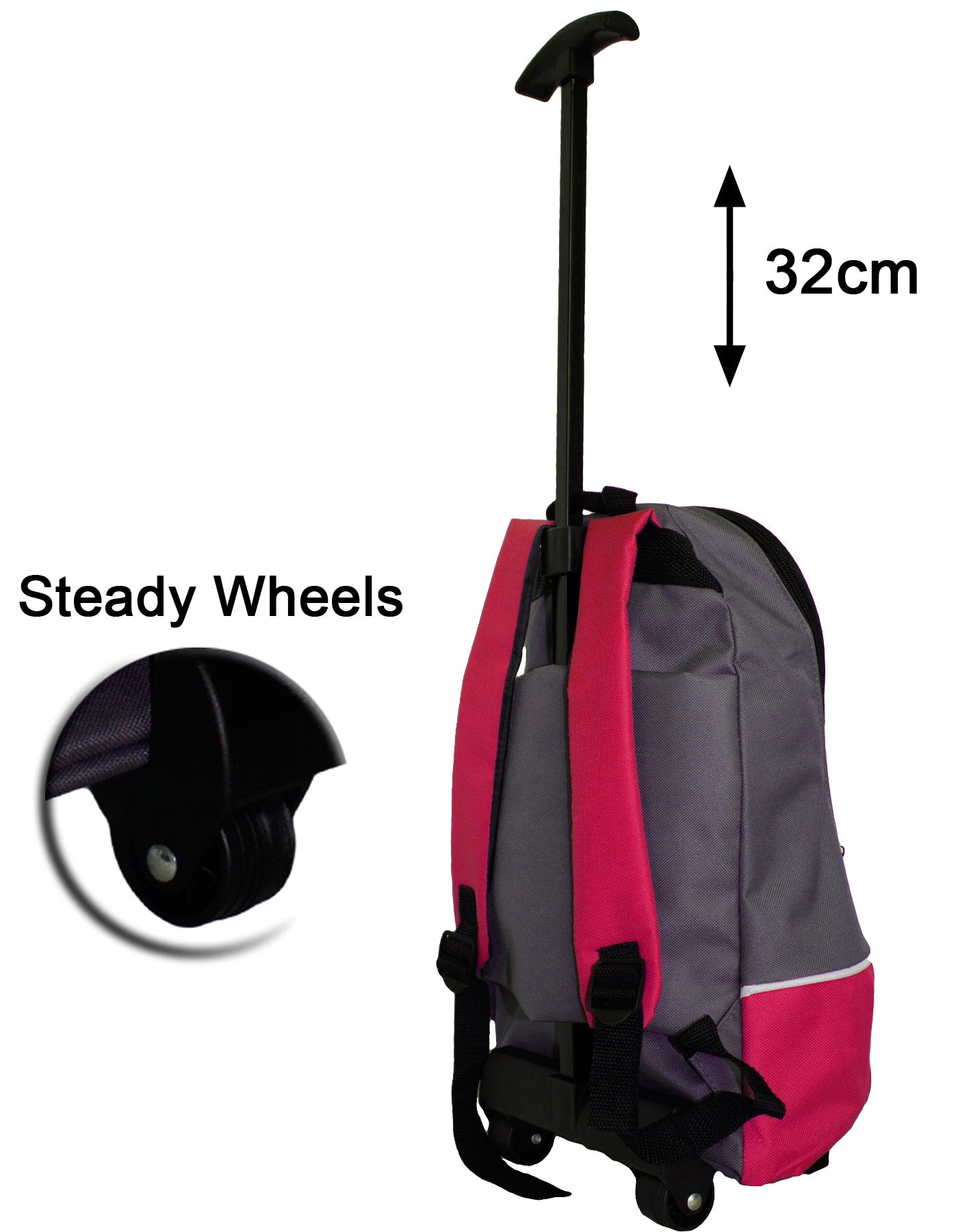 Fino DL-1008 Unisex Grade R - 1 Trolley Wheeled School /Travel Backpacks