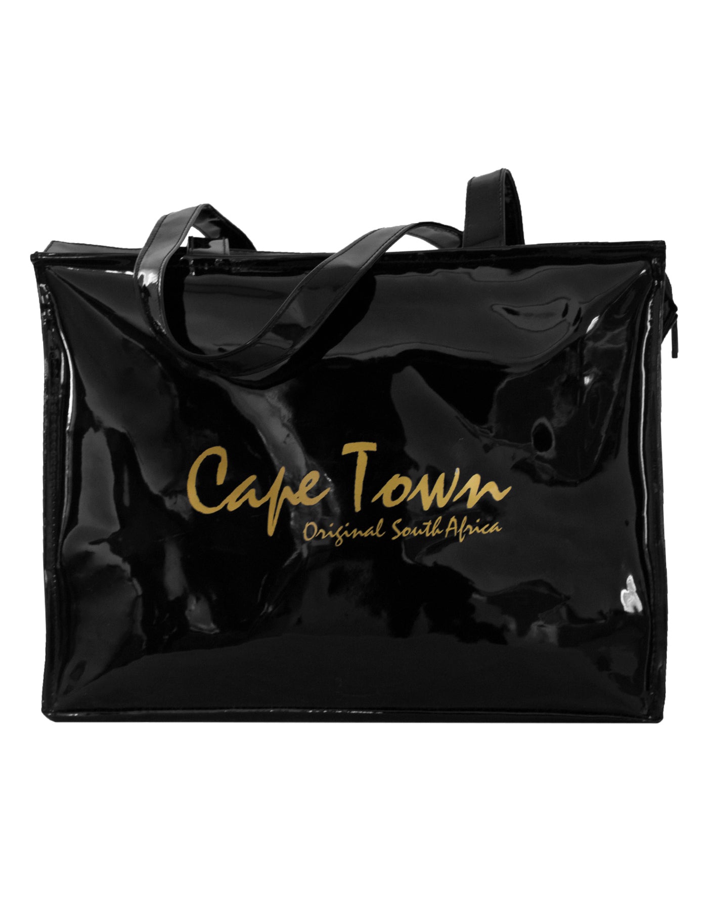 Fino Cape Town Souvenir Faux Patent Leather Tote Handbag