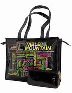Fino DT6+8146-798 Faux Patent Leather Souvenir Tote Handbag & Purse Set - Black
