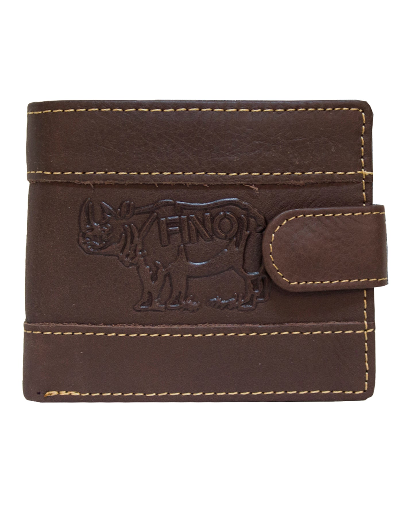 Fino DWS-1803 Genuine Leather Rhino Design Wallet with SD Card Holder & Box