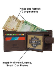 Fino DWS-1803 Genuine Leather Rhino Design Wallet with SD Card Holder & Box