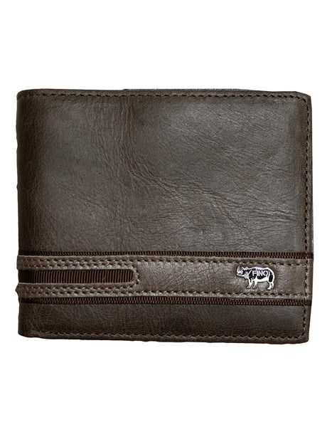 Fino DWS-819 Genuine Leather Bifold Wallet with Box - Coffee