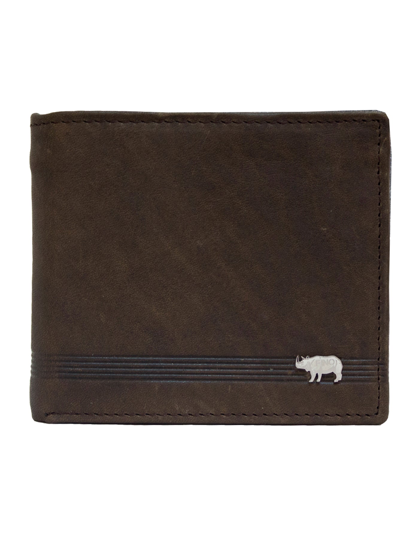 Fino DWS-820S Genuine Leather Bi-fold Wallet with Box - Dark Brown