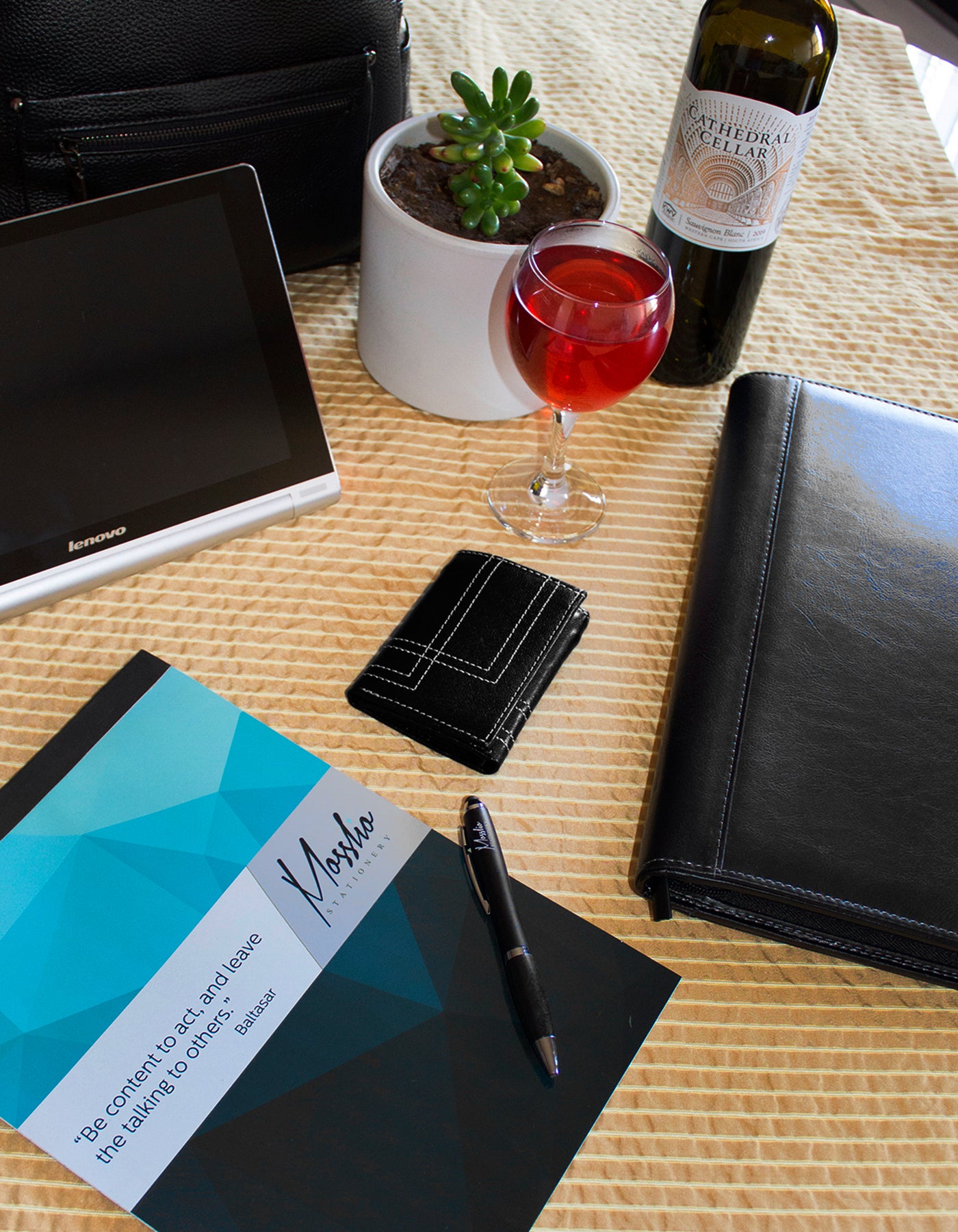 Fino DWS-822 Stitched Genuine Leather Slim Compact Trifold Wallet with Box