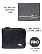 Fino DWS-825 Genuine Leather Zip Around Wallet with Box