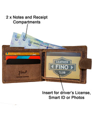 Fino DWS-8307C Genuine Leather Dakota Red Wallet with SD Card Holder & Box