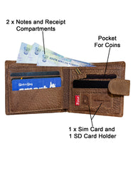Fino DWS-8307C Genuine Leather Dakota Red Wallet with SD Card Holder & Box