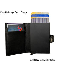 Fino DWS-C01 Genuine Leather with Anti-Theft RFID Auto Pop Up Card Holder