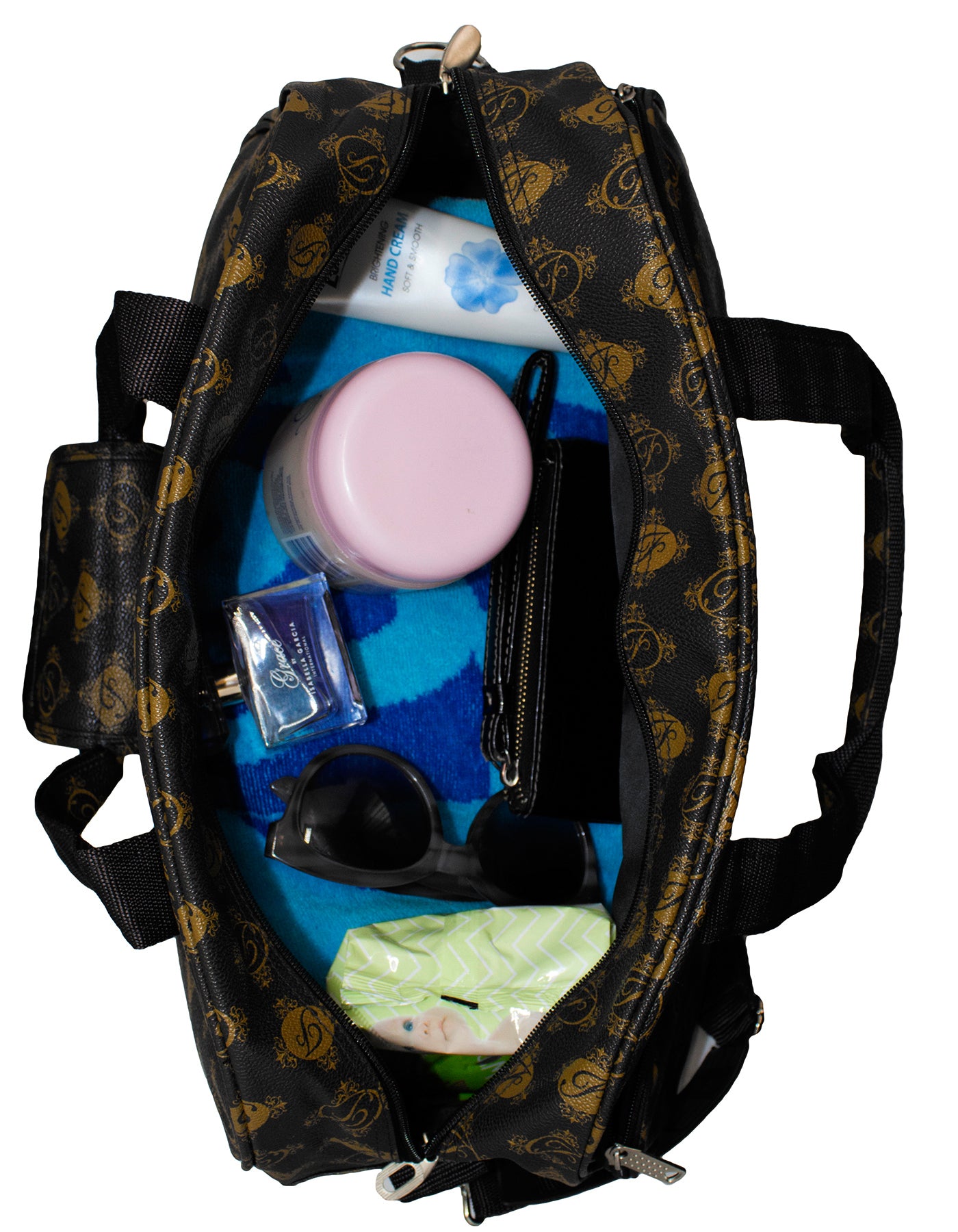 Fino F512-TB18 Faux Leather Weekend Duffle Bag - Black