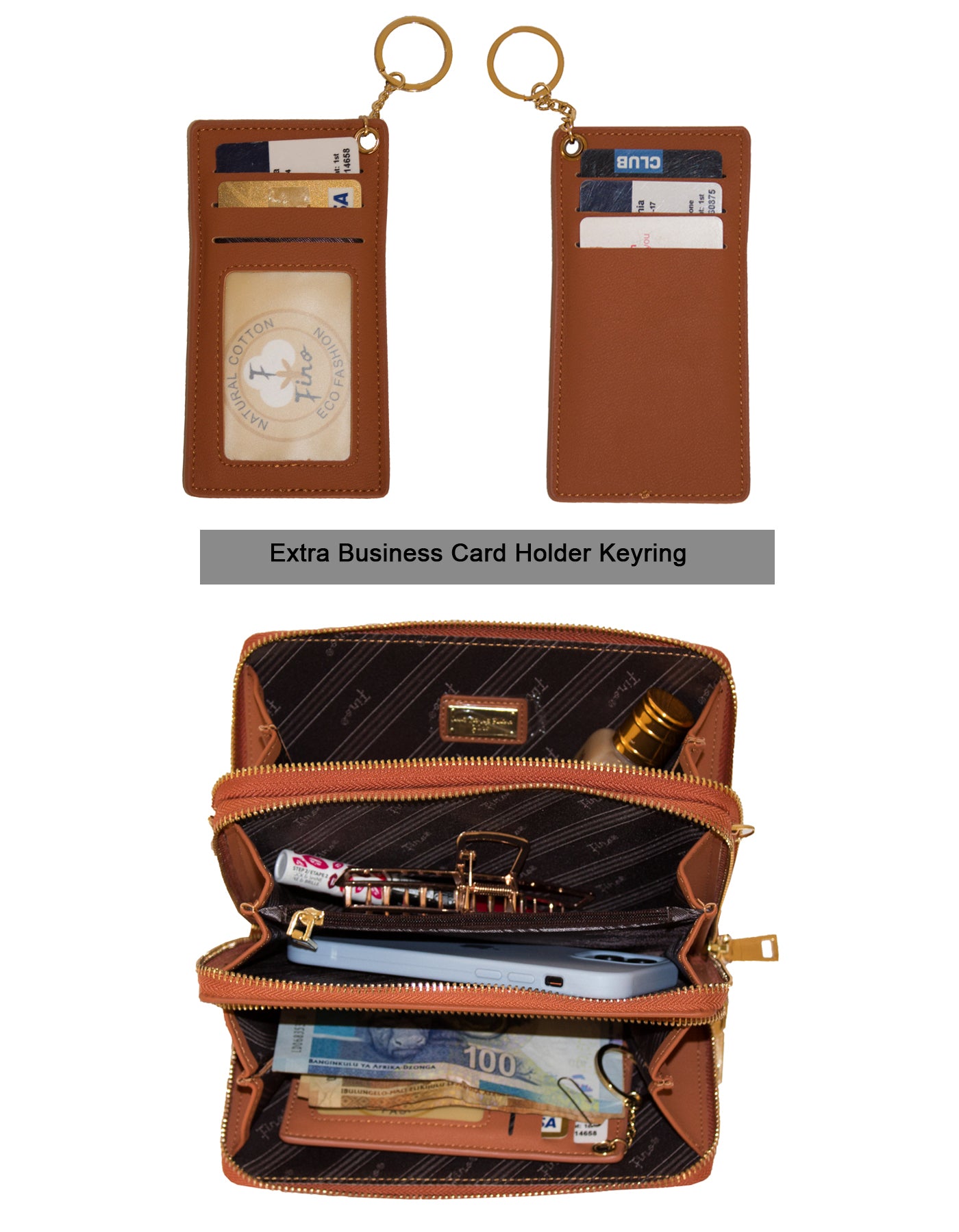 Fino F6917 Faux Leather Card Holder/ Clutch Bag/ Phone Bag/ Bag Organiser