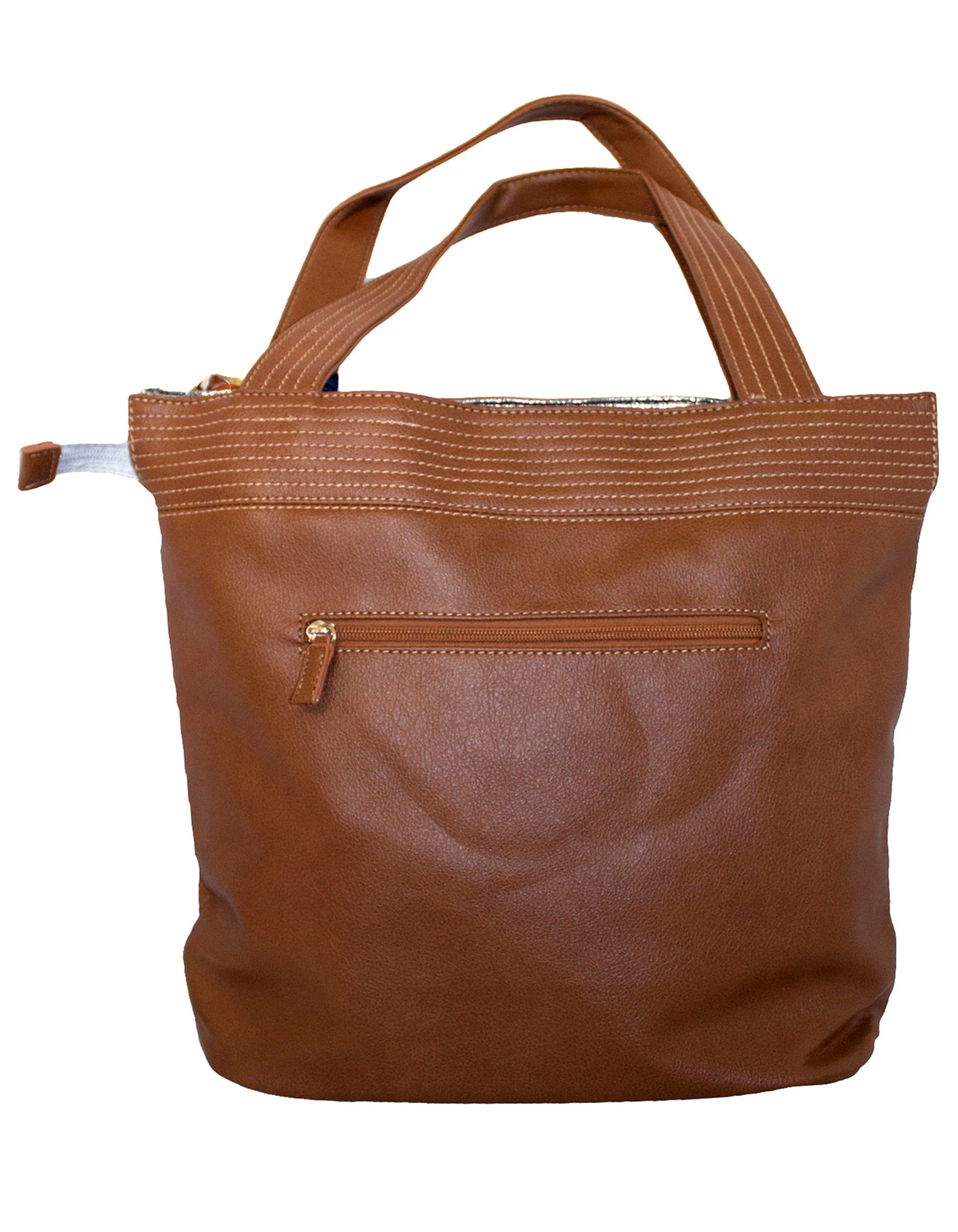Fino G-8210 Classy Faux Leather Handbag with Scarf Trim