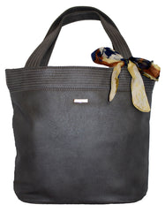 Fino G-8210 Classy Faux Leather Handbag with Scarf Trim