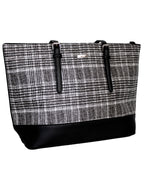 Fino G-8211-2 Faux Leather Check Print Tote Handbag