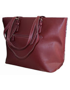 Fino G-8211-2 Faux Leather Check Print Tote Handbag