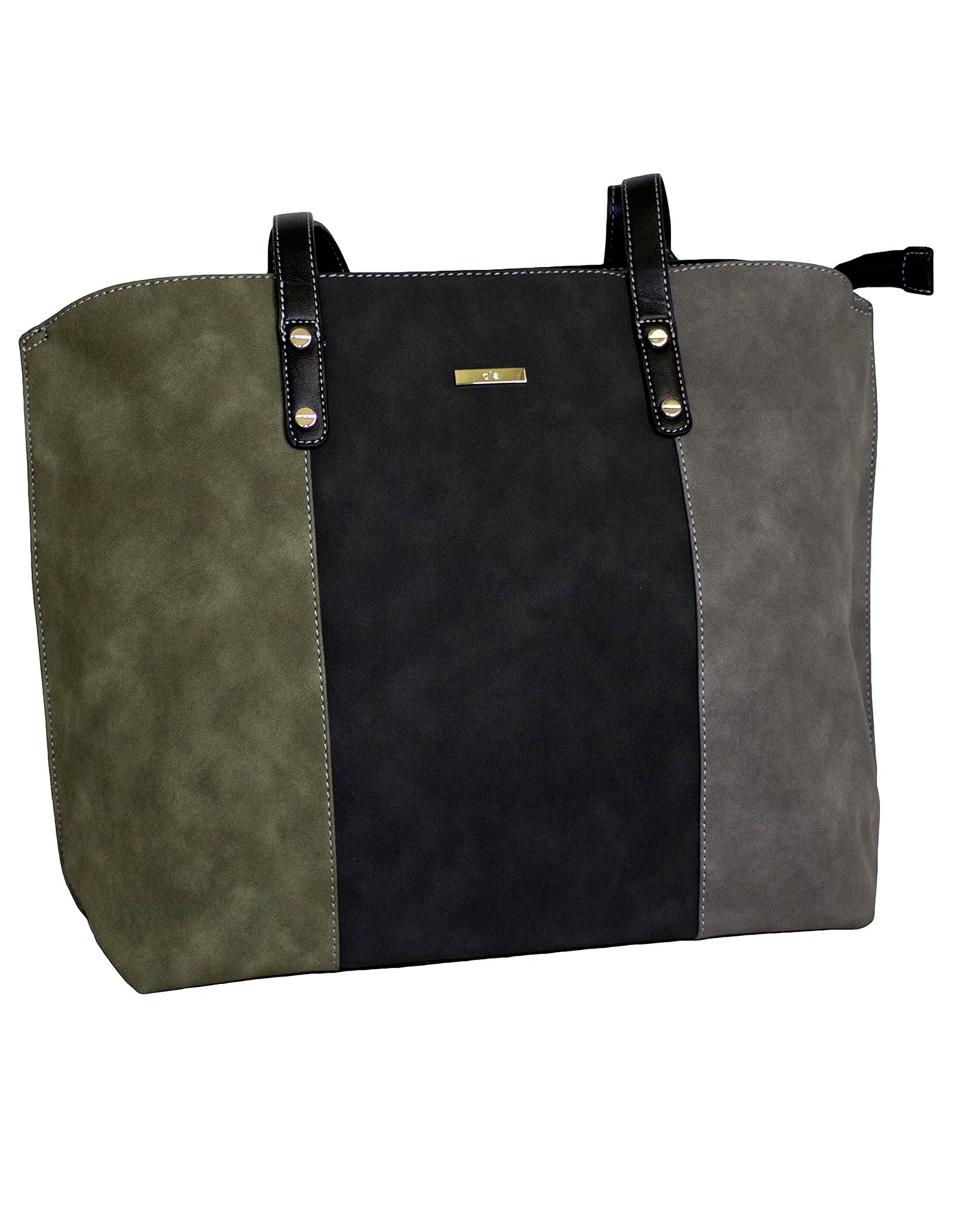 Fino G-8213 Faux Suede Leather Tote Bag & Purse Set