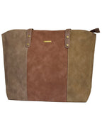 Fino G-8213 Faux Suede Leather Tote Bag & Purse Set