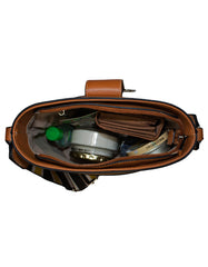 Fino G-9106+975-093 Faux Leather Crossbody Shoulder Bag & Purse Set- Brown
