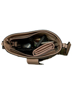 Fino G-9106+A751331 Faux Leather Crossbody Shoulder Bag & Purse Set- Dusty Pink