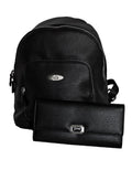 Fino G-9116+51333 Faux Leather Backpack with Purse - Black