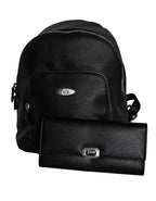 Fino G-9116+51333 Faux Leather Backpack with Purse - Black