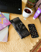 Fino G195-765 Faux Leather Swirl Design Long Card Holder Purse