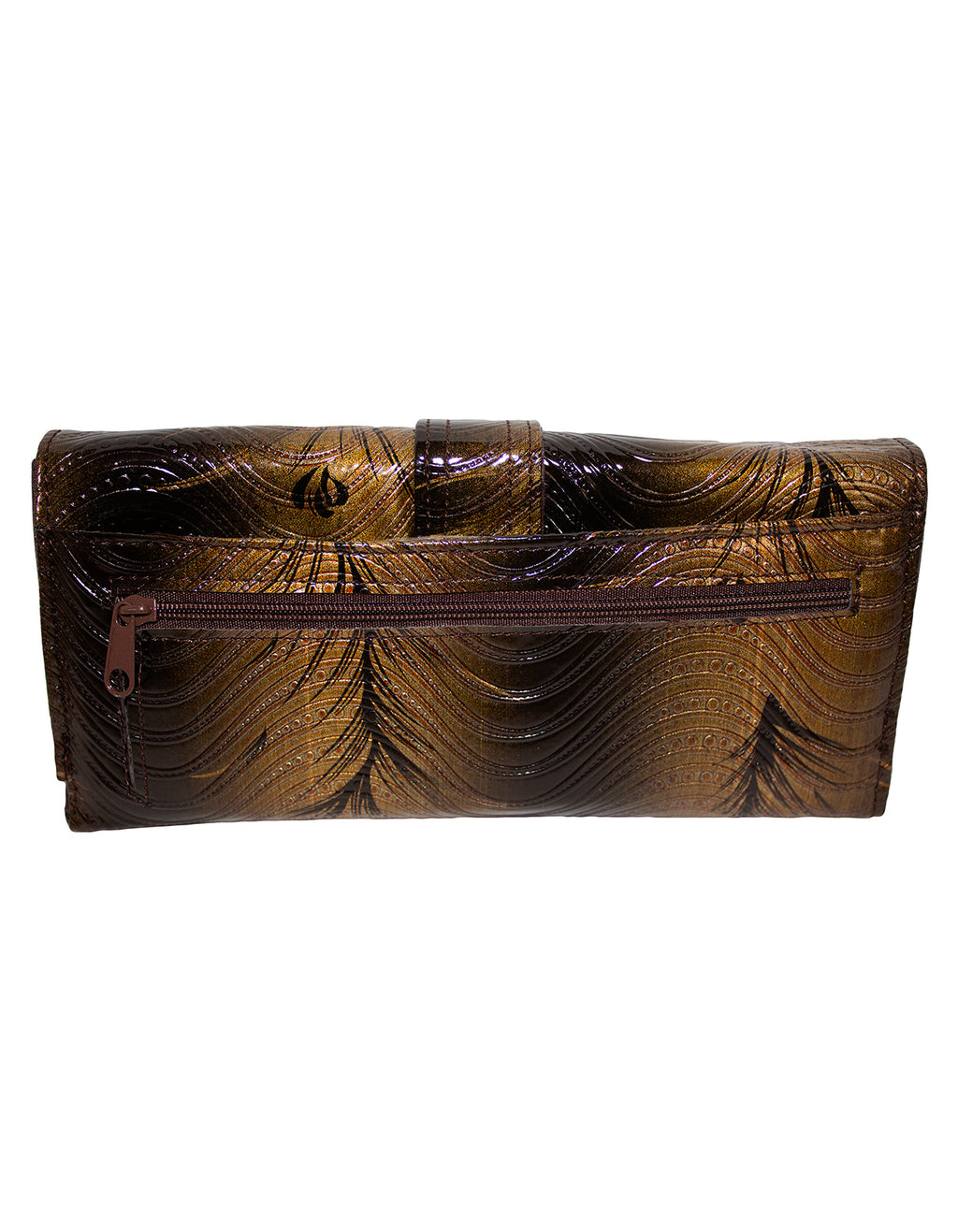 Fino G195-765 Faux Leather Swirl Design Long Card Holder Purse