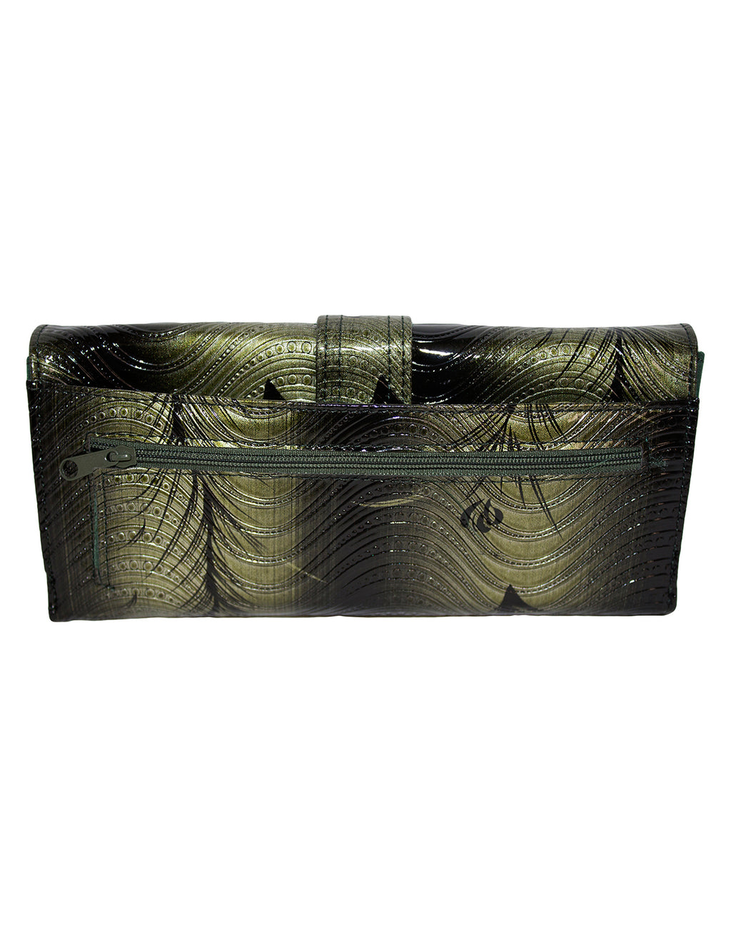 Fino G195-765 Faux Leather Swirl Design Long Card Holder Purse