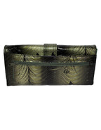 Fino G195-765 Faux Leather Swirl Design Long Card Holder Purse