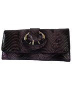 Fino G195-765 Faux Leather Swirl Design Long Card Holder Purse