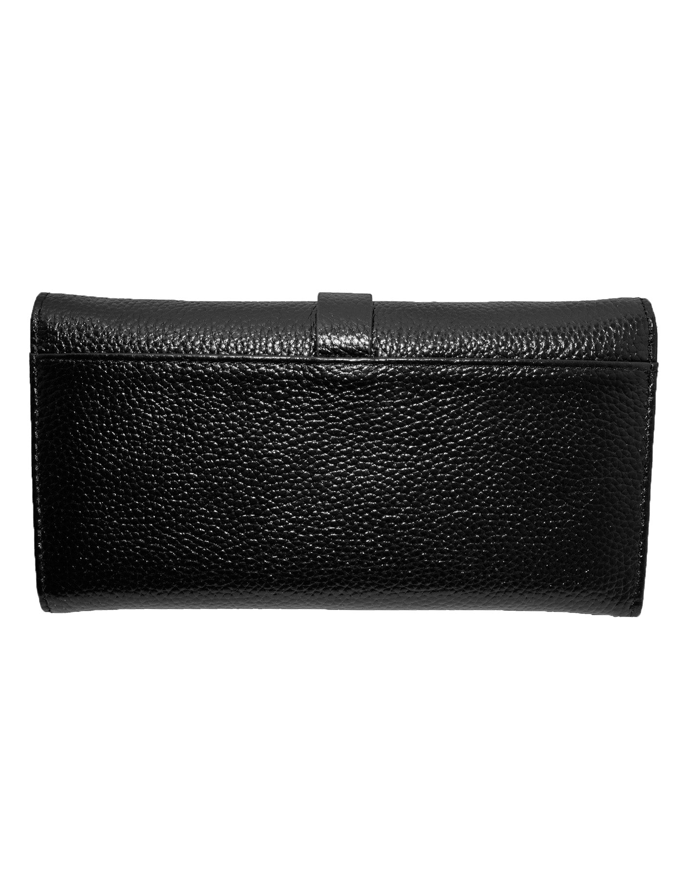GIO-1023 Full Grain Genuine Leather Purse with Box- Black