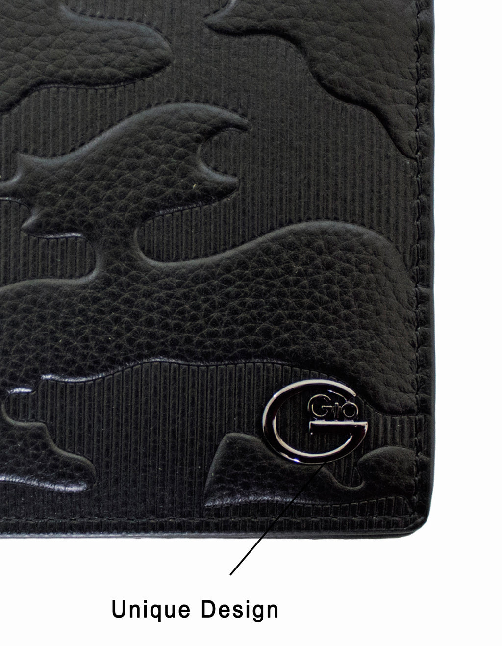 GIO 102 Full Grain Genuine Leather Bifold Wallet – Black