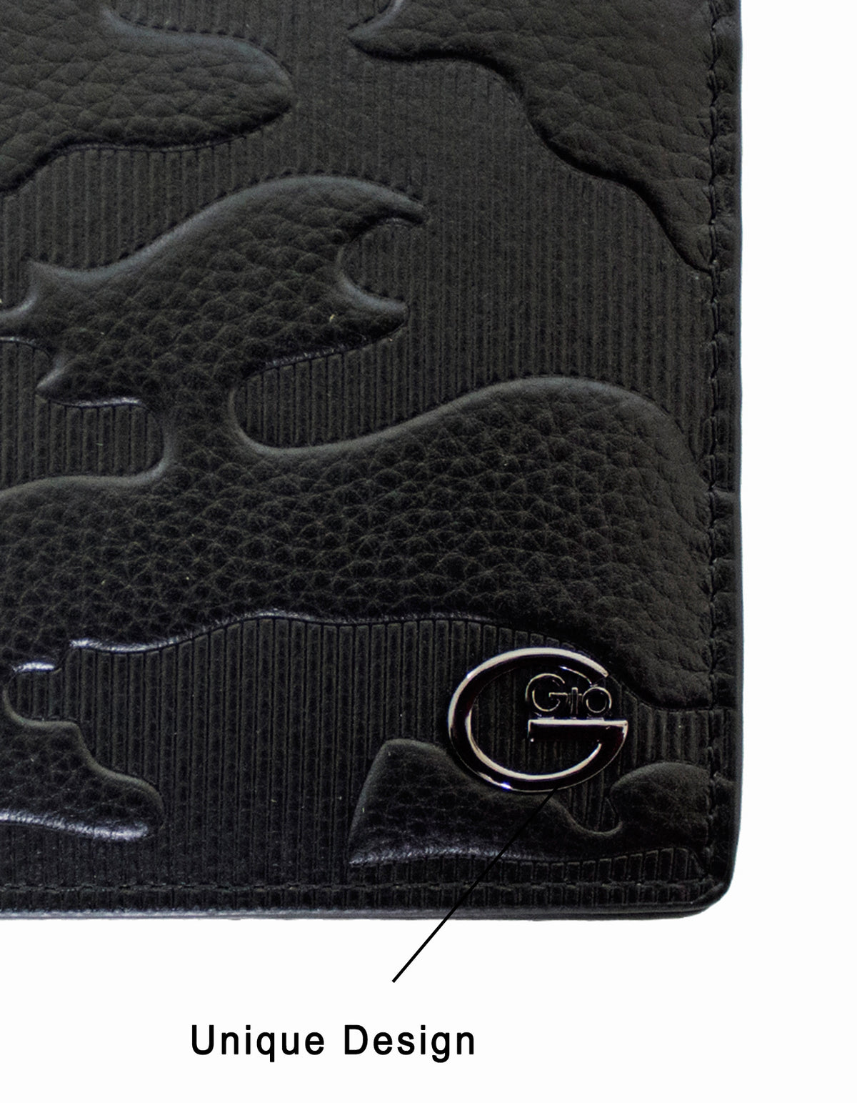 GIO 102 Full Grain Genuine Leather Bifold Wallet – Black