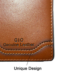 GIO 103 Full Grain Genuine Leather Cow Skin Wallet – Brown