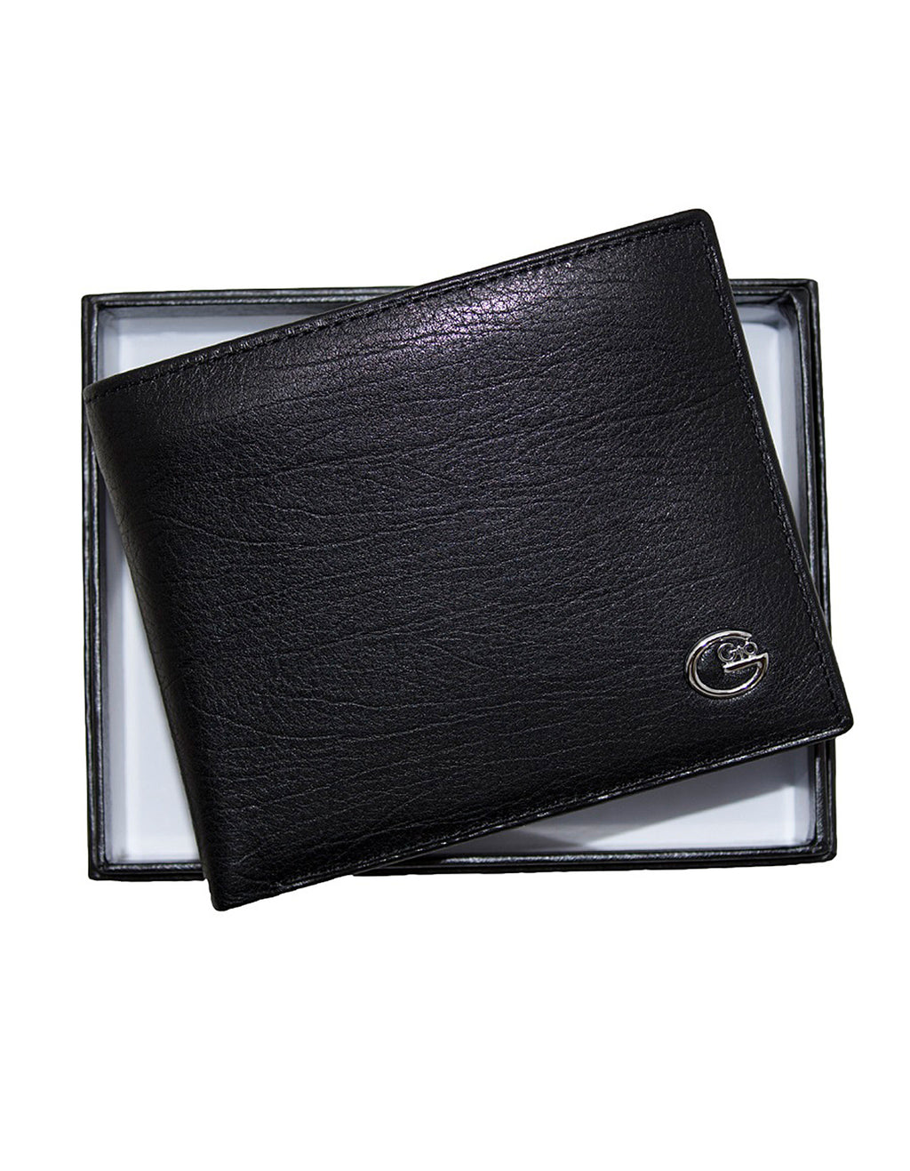 GIO 1622 Full Grain Genuine Leather Bifold Wallet – Black